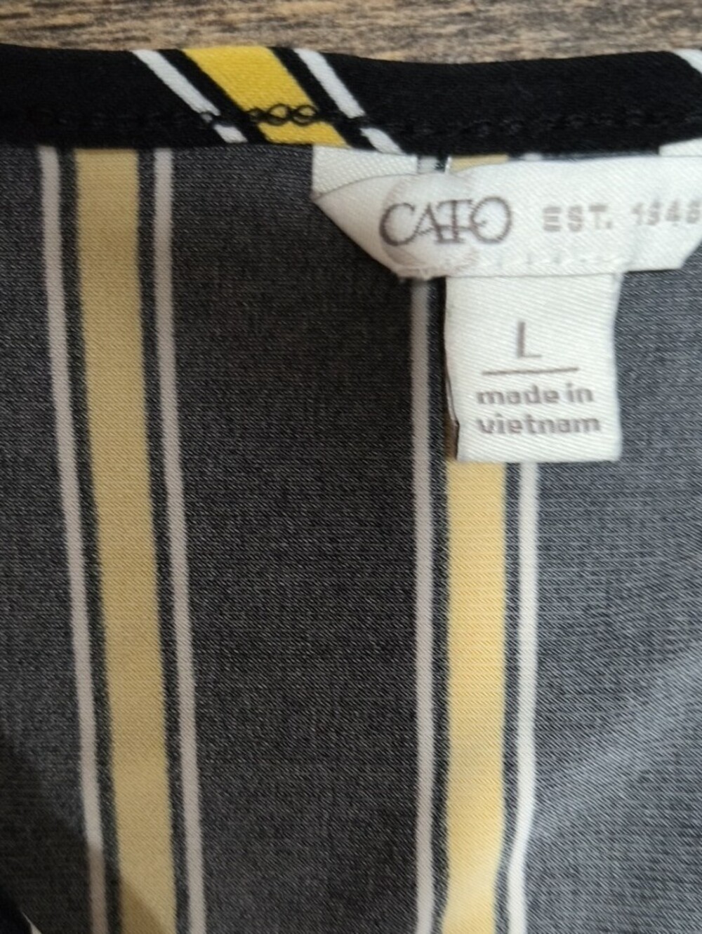 Cato Black and Yellow Striped Midi Dress - Picture 2 of 2